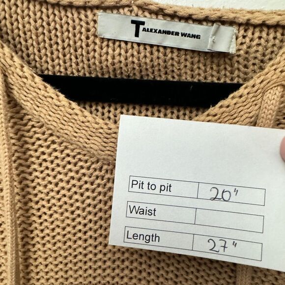 T Alexander Wang Oversized Knit Hoodie Camel - Picture 7 of 7